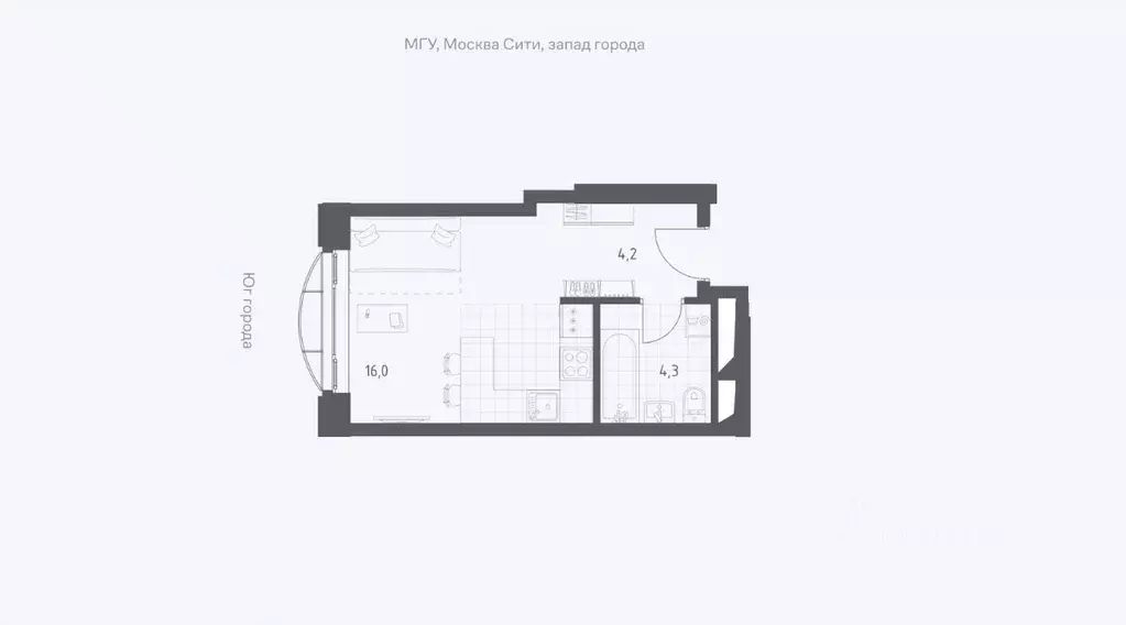Студия Москва Новоданиловская наб., 8к2 (25.0 м) - Фото 0