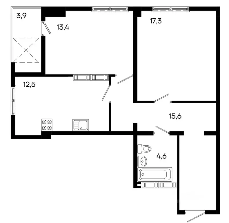 2-к кв. Крым, Симферополь ул. Трубаченко, 21 (67.3 м) - Фото 0