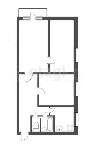 3-к. квартира, 50,4 м, 4/5 эт. - Фото 1