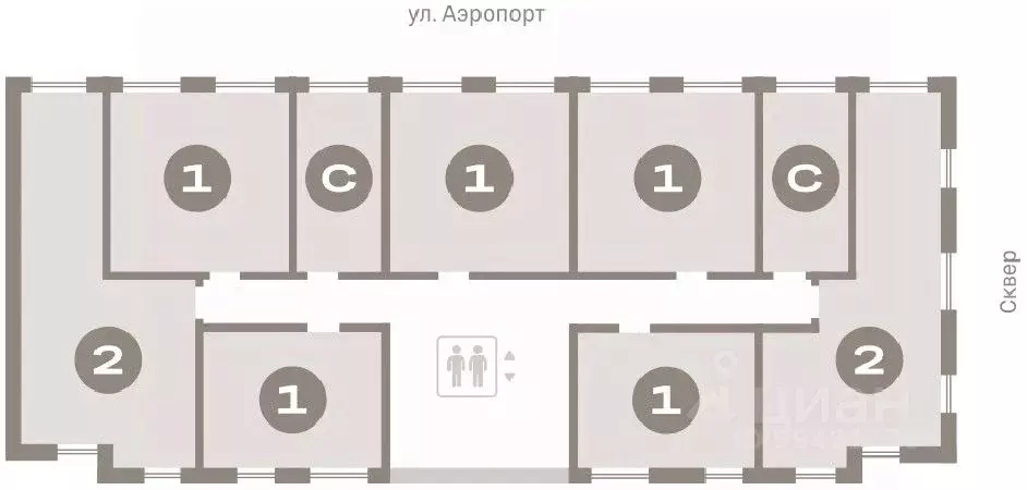 2-к кв. Новосибирская область, Новосибирск ул. Аэропорт, 88 (63.74 м) - Фото 1