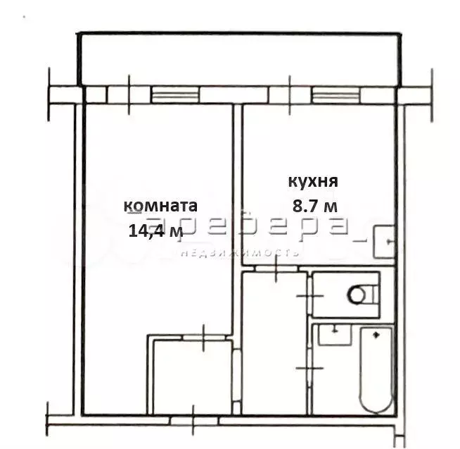 1-к. квартира, 32 м, 7/10 эт. - Фото 0