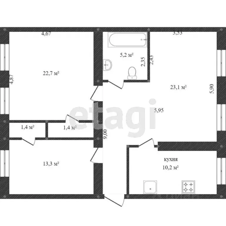 3-к кв. Хабаровский край, Комсомольск-на-Амуре Севастопольская ул., 48 ... - Фото 1