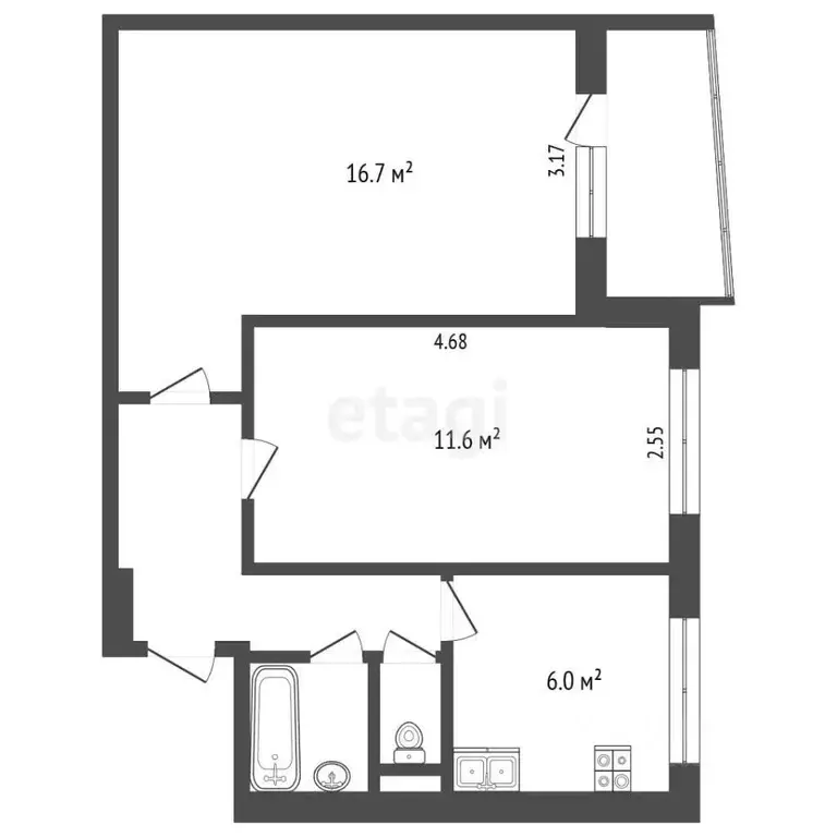 2-к кв. Москва Анадырский проезд, 69 (42.7 м) - Фото 2