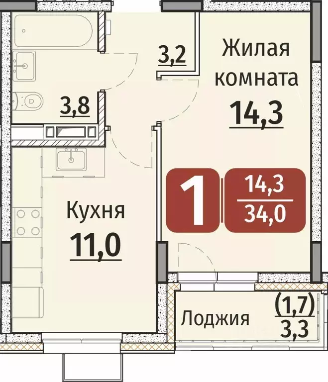 1-к кв. Чувашия, Чебоксары ул. Энергетиков (35.65 м) - Фото 0