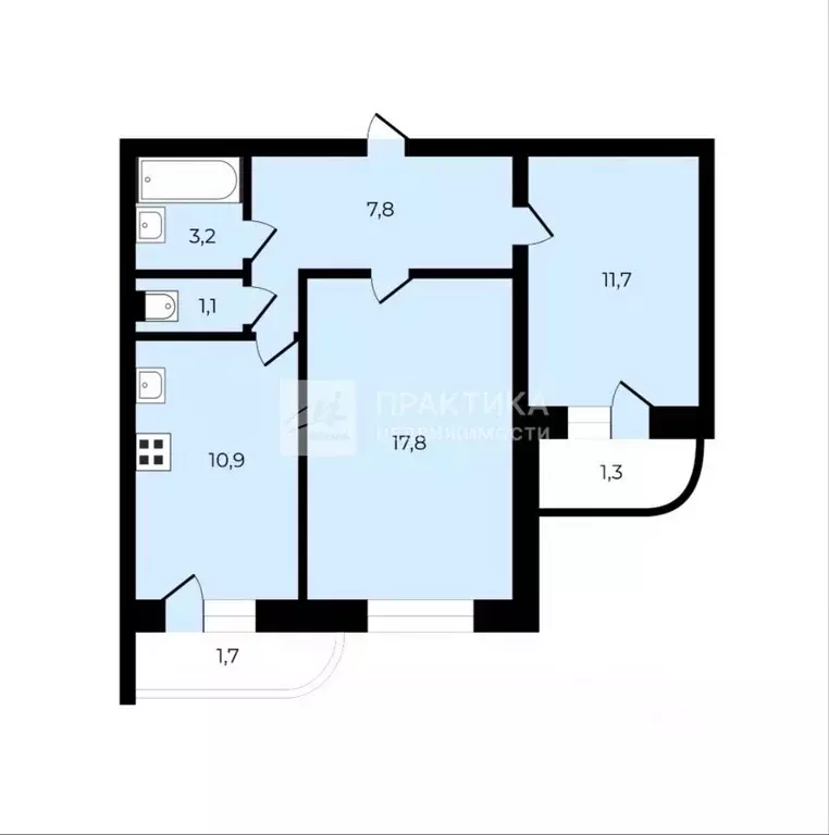 2-к кв. Москва ул. Маршала Тухачевского, 55 (52.5 м) - Фото 2