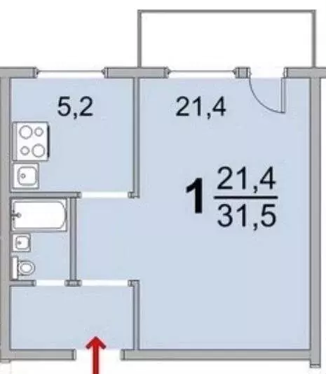 1-комнатная квартира: Москва, улица Ивана Бабушкина, 18к1 (32 м) - Фото 1