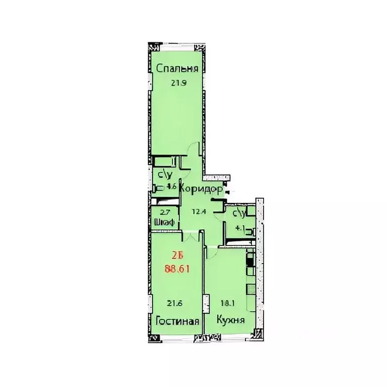 3-к кв. Московская область, Балашиха ул. Чистопольская, 24 (88.2 м) - Фото 2