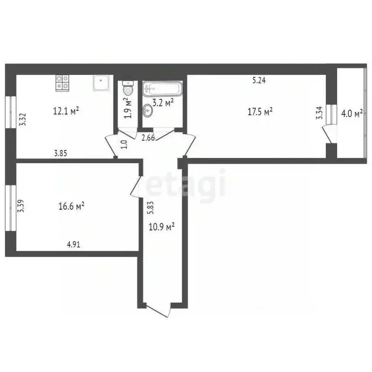 2-к кв. Ростовская область, Батайск ул. Воровского, 21 (65.6 м) - Фото 1