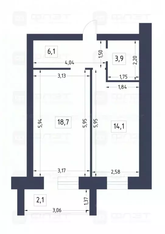 1-к кв. Татарстан, Казань ул. Сафиуллина, 26а (42.8 м) - Фото 1