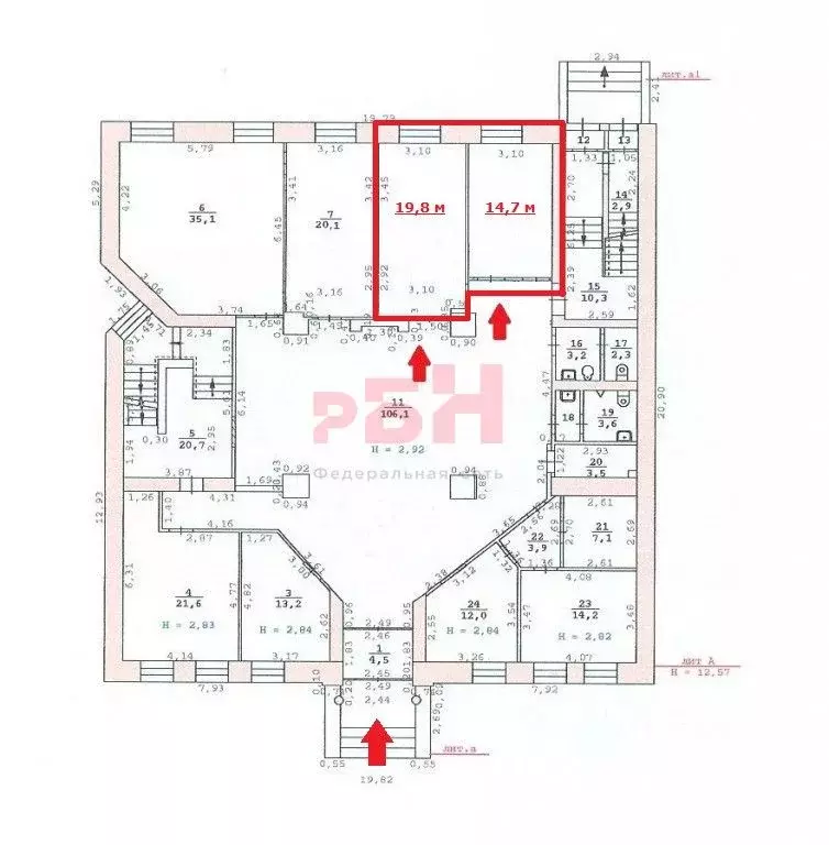 Офис в Свердловская область, Екатеринбург ул. Клары Цеткин, 4 (76 м) - Фото 2