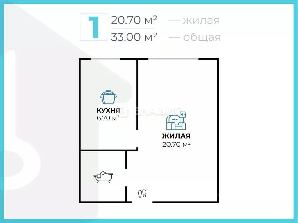 1-к кв. Волгоградская область, Волгоград ул. Солнечникова, 17 (33.0 м) - Фото 2