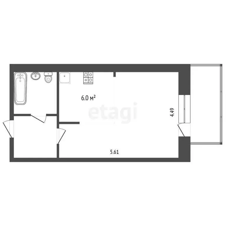 Квартира-студия: Томск, Ленская улица, 31 (33.5 м) - Фото 1