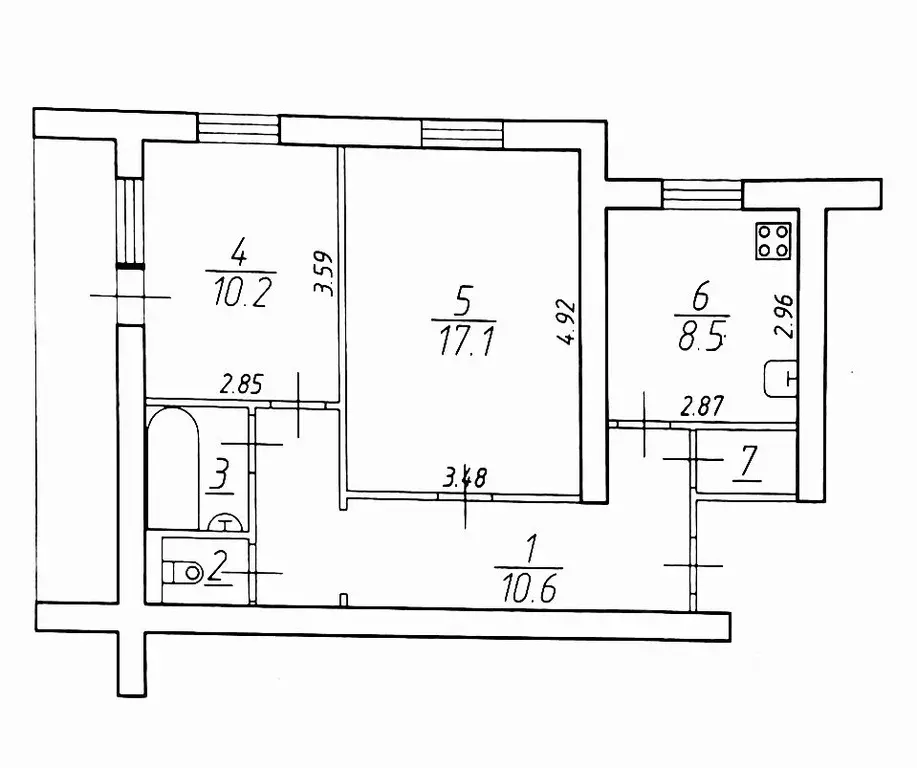 2-к кв. Новгородская область, Новгородский район, Трубичинское с/пос, ... - Фото 1