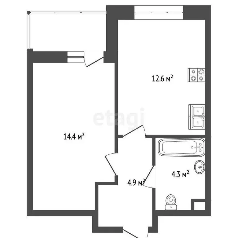 1-комнатная квартира: Рыбинск, проспект Серова, 16 (40 м) - Фото 0