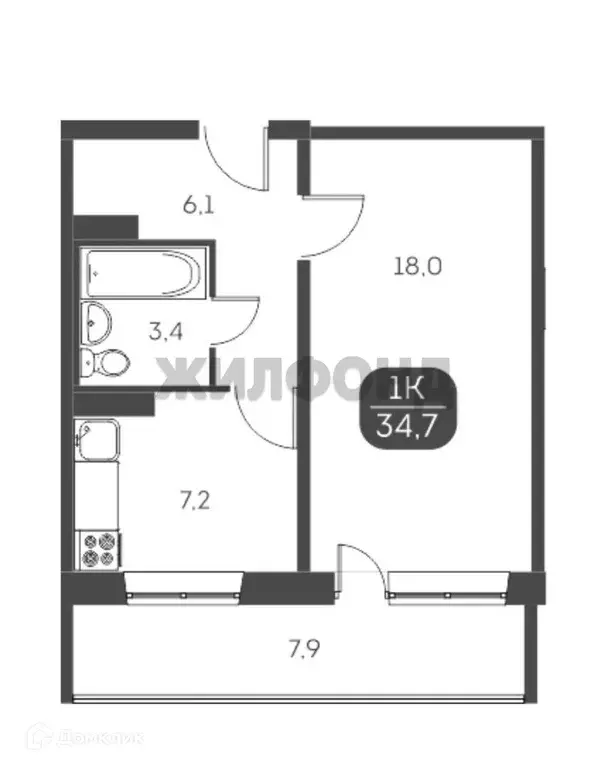 Продаётся 1-к квартира, 34.6 м - Фото 0