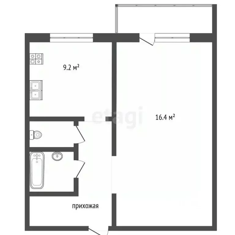 1-к кв. Московская область, Раменское ул. Левашова, 31 (35.5 м) - Фото 2