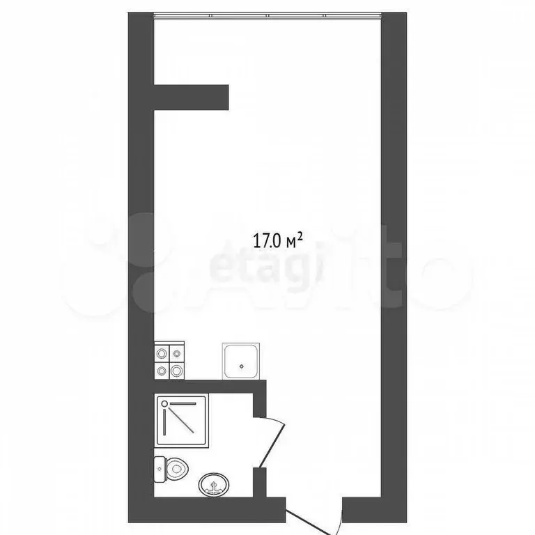 Квартира-студия, 21,1 м, 1/8 эт. - Фото 0