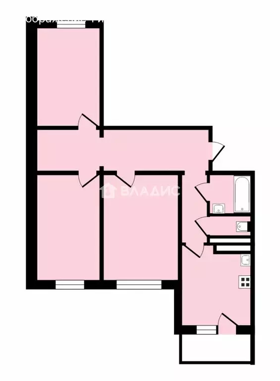 1к в 3-комнатной квартире (19.6 м) - Фото 1
