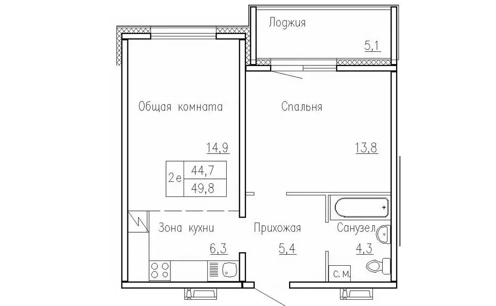 2-к кв. Новосибирская область, Новосибирский район, Краснообск рп, 3-й ... - Фото 0