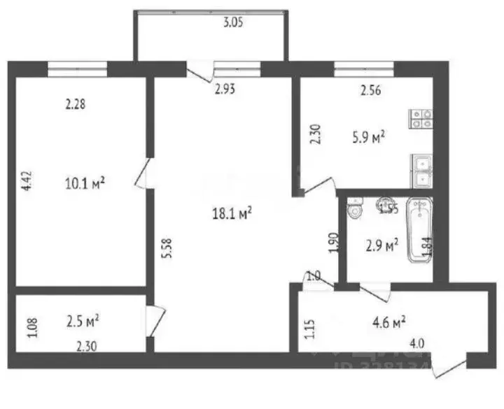 2-к кв. Башкортостан, Стерлитамак ул. Тукаева, 13 (44.1 м) - Фото 2