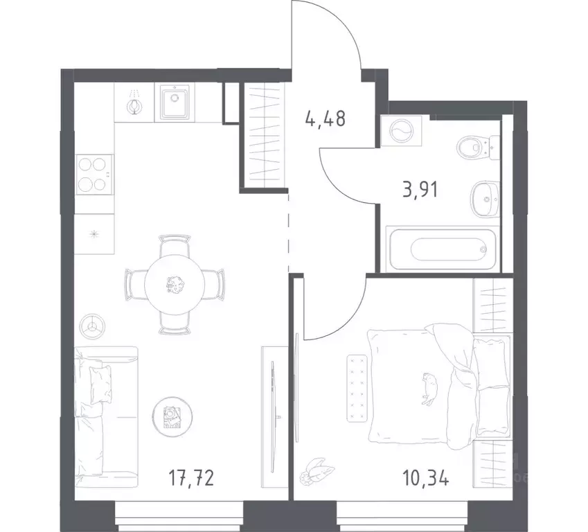1-к кв. Московская область, Химки городской округ, д. Юрлово Пятницкие ... - Фото 1
