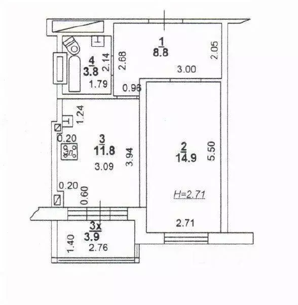 1-к кв. Ростовская область, Ростов-на-Дону ул. Малюгиной, 236/79 (40.0 ... - Фото 2