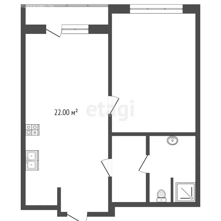 1-комнатная квартира: Тюмень, улица Газовиков, 40 (44.7 м) - Фото 0