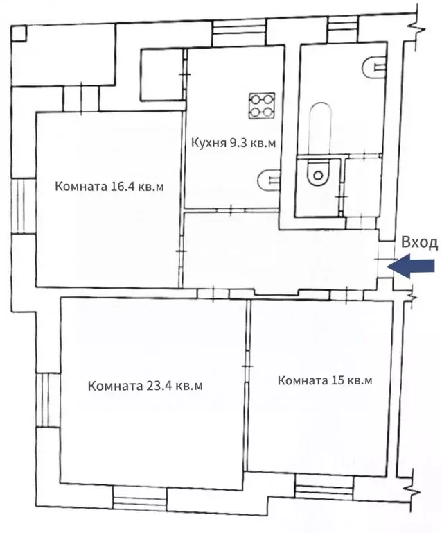 3-к кв. Брянская область, Брянск ул. Брянской Пролетарской Дивизии, 34 ... - Фото 2