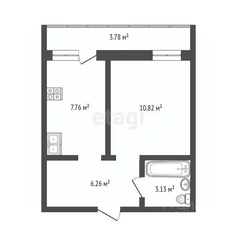 1-к кв. Тюменская область, Тюмень бул. Бориса Щербины, 16 (28.0 м) - Фото 2