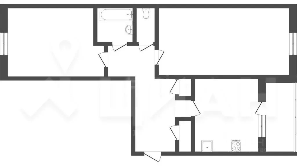 2-к кв. Татарстан, Казань ул. Серова, 6к1 (52.3 м) - Фото 1