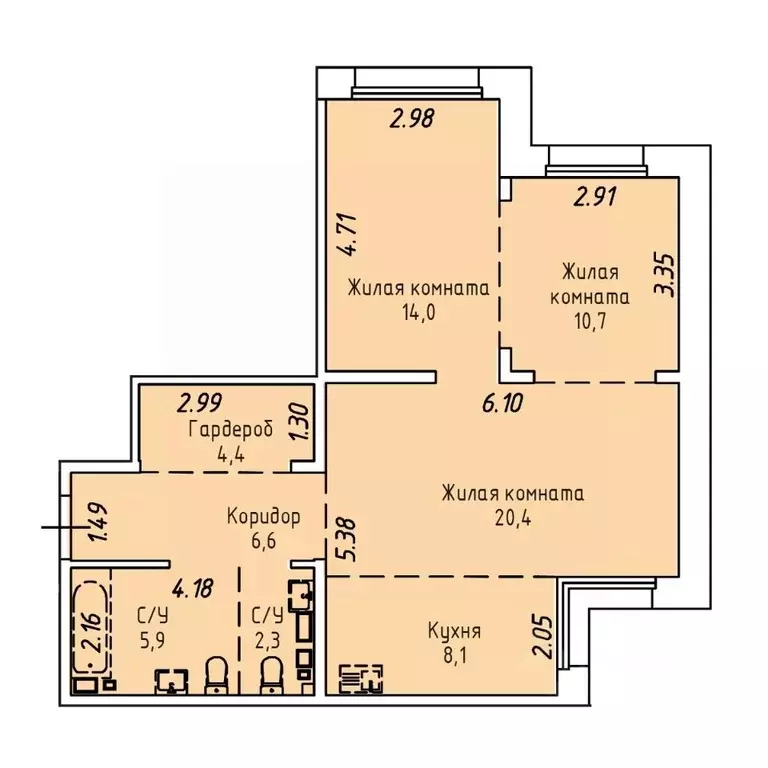 3-к кв. Иркутская область, Иркутск Култукская ул., 16 (72.4 м) - Фото 0