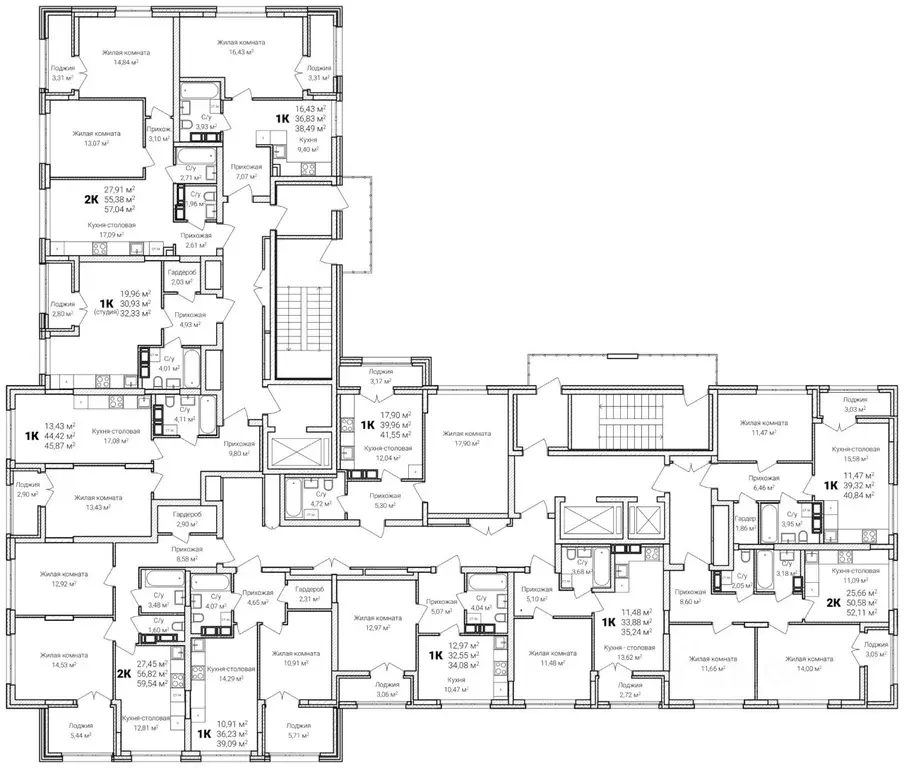 1-к кв. Нижегородская область, Нижний Новгород Ярмарка мкр,  (41.55 м) - Фото 2