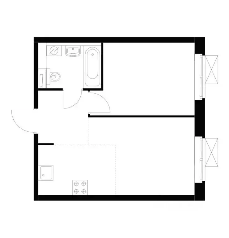 2-комнатная квартира: Москва, Перовское шоссе, 2к2 (36 м) - Фото 1