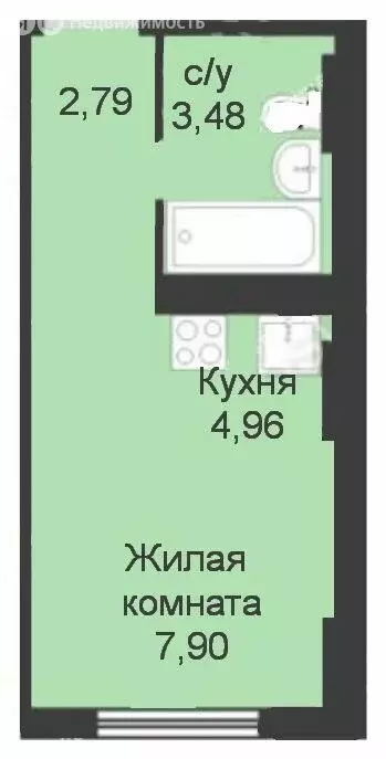 Квартира-студия: деревня Анкудиновка, Русская улица, 5 (17.8 м) - Фото 0