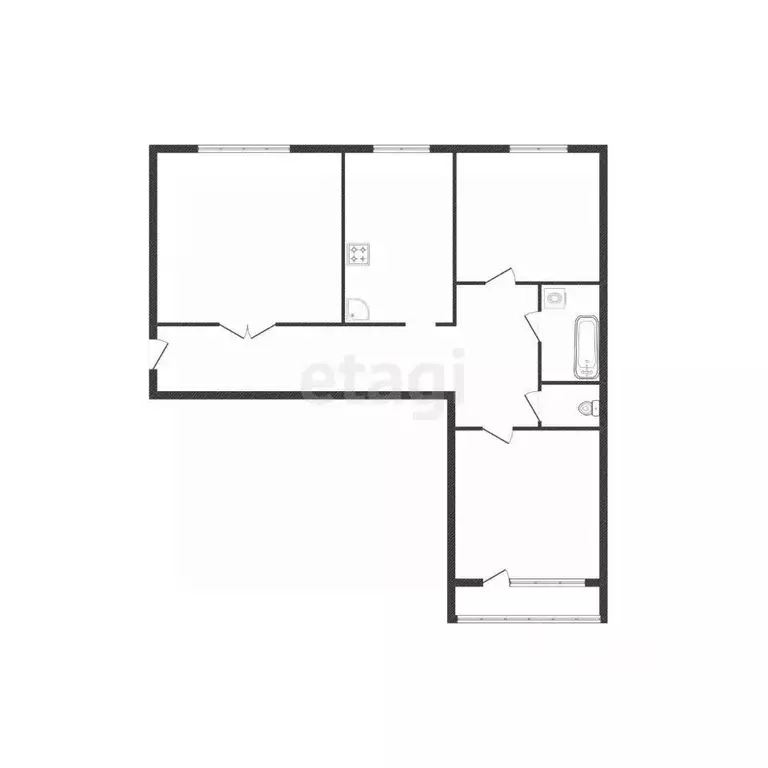 3-к кв. Смоленская область, Ярцево ул. Старозавопье, 5 (65.4 м) - Фото 2