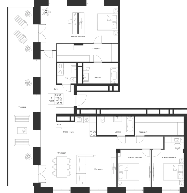 2-к квартира, 165.53 м - Фото 0