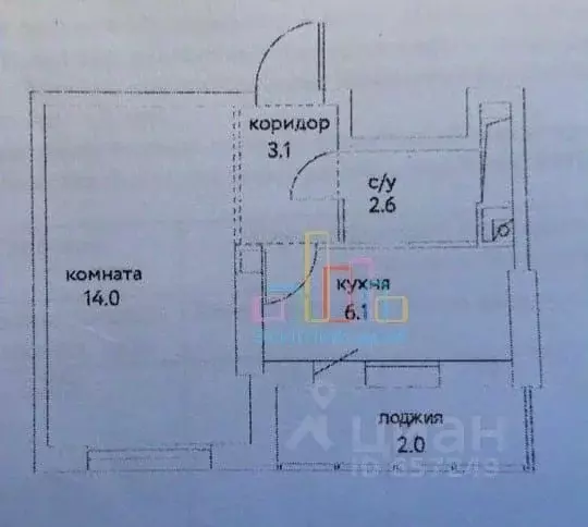 Студия Москва ул. Крузенштерна, 10к1 (27.9 м) - Фото 1