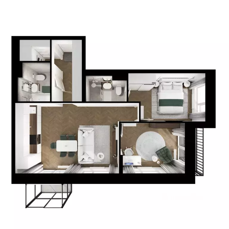 2-к кв. Бурятия, Улан-Удэ ул. Шмидта, 37А (59.84 м) - Фото 2