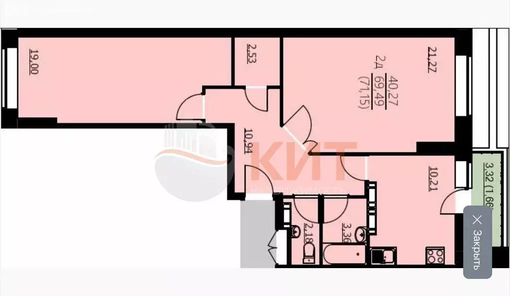 2-комнатная квартира: Ярославль, Красноборская улица, 38к3 (71.15 м) - Фото 1