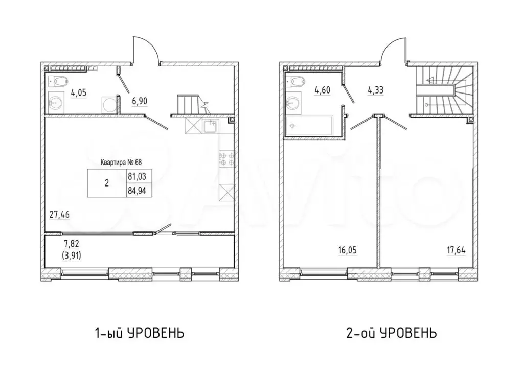 2-к. квартира, 84,9м, 6/9эт. - Фото 1