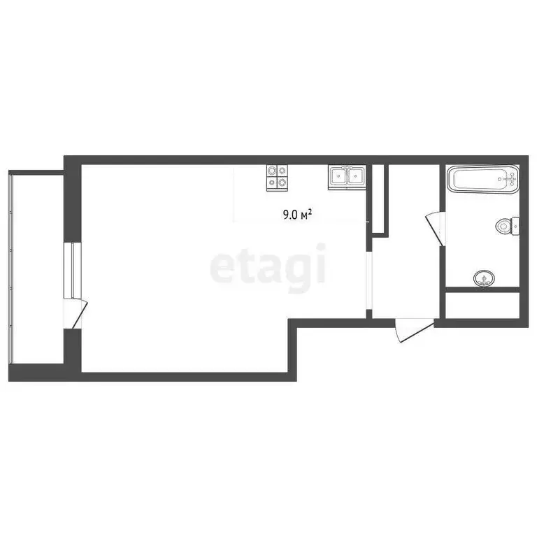 Квартира-студия: Тюмень, улица Дмитрия Менделеева, 2к1 (28.9 м) - Фото 1