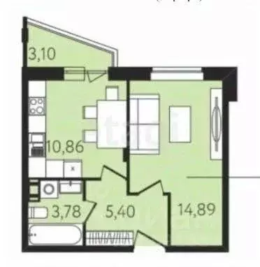 1-к кв. Тульская область, Тула ул. Самоварная, 5 (34.7 м) - Фото 2