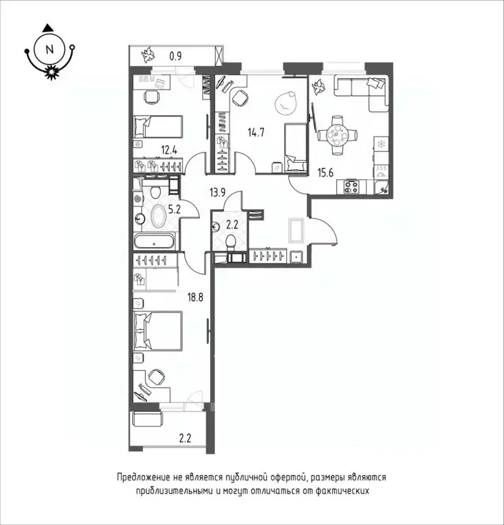 3-к кв. Омская область, Омск Зеленая река мкр, 11 (85.9 м) - Фото 0