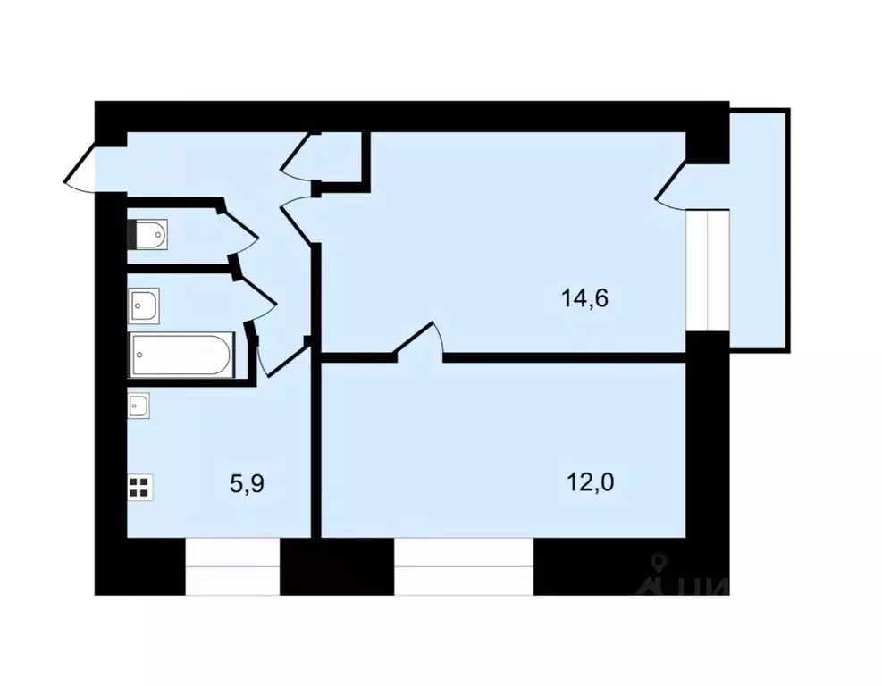 2-к кв. Владимирская область, Собинка Рабочий просп., 17 (40.4 м) - Фото 1
