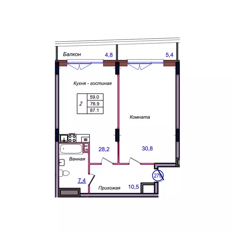 1-к кв. Калининградская область, Светлогорск Балтийская ул. (87.1 м) - Фото 1
