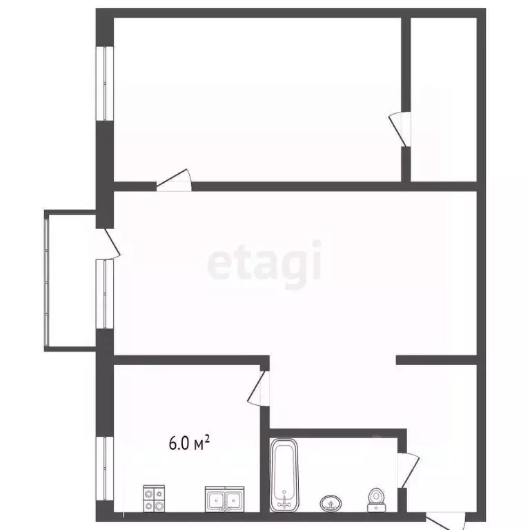 2-к кв. Кемеровская область, Юрга ул. Кирова, 12 (43.4 м) - Фото 0