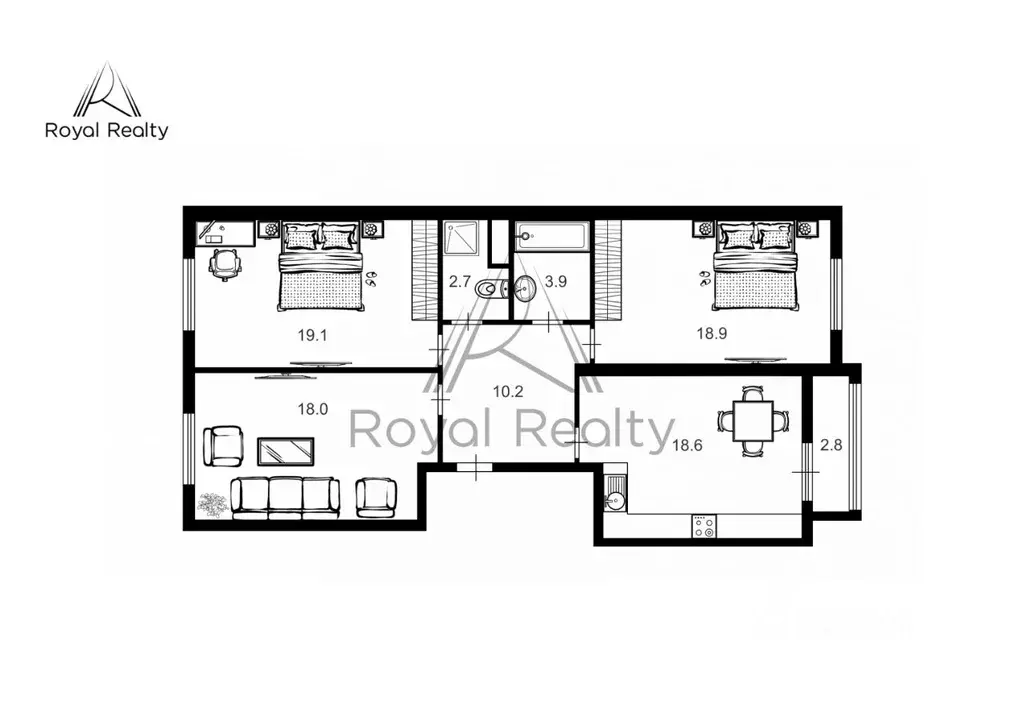 3-к кв. Санкт-Петербург ул. Дыбенко, 3 (93.0 м) - Фото 2