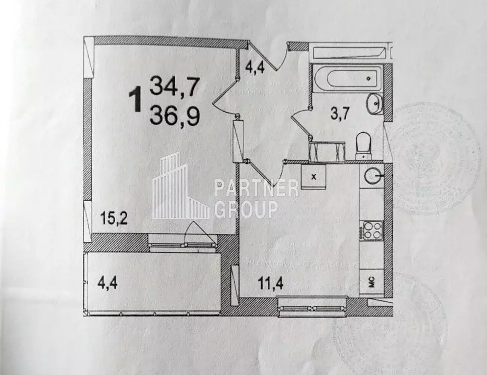 1-к кв. Тульская область, Тула ул. Павшинский мост, 1к3 (34.5 м) - Фото 2