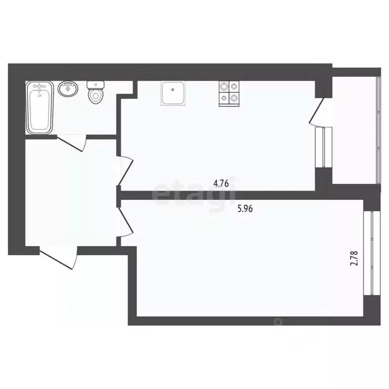 1-к кв. Тюменская область, Тюмень Ставропольская ул., 97 (36.5 м) - Фото 2