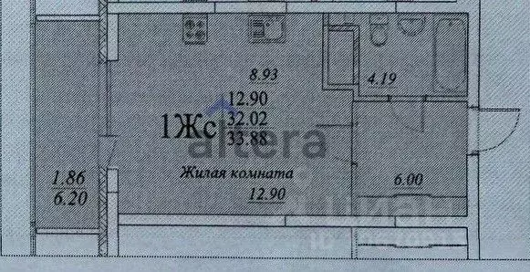 Студия Татарстан, Казань ул. Родины, 26А (34.0 м) - Фото 2